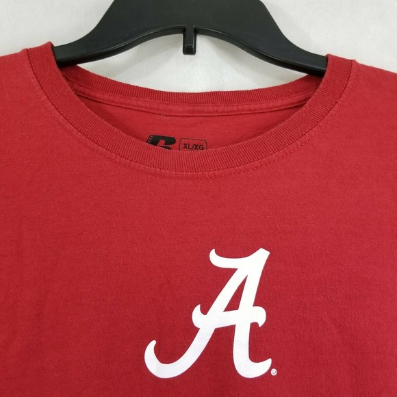 Alabama Football Shirt Mens XL Red White Roll Tide Long Sleeves Russel Athletic - Picture 2 of 11